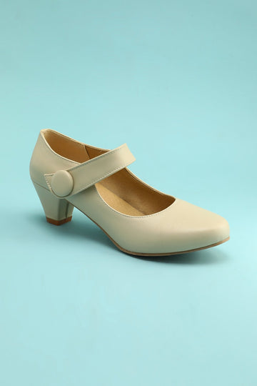 Läder Elfenben Chunky Skor